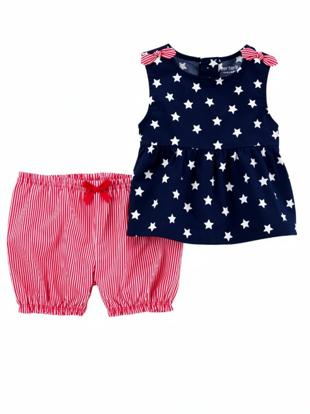5/$20 NEW 2Pc NB Girls Red White Blue Tank & Bloomers Outfit